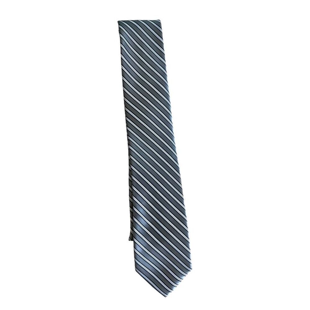 Mens Dockers Stealth Gray Striped Silk Tie